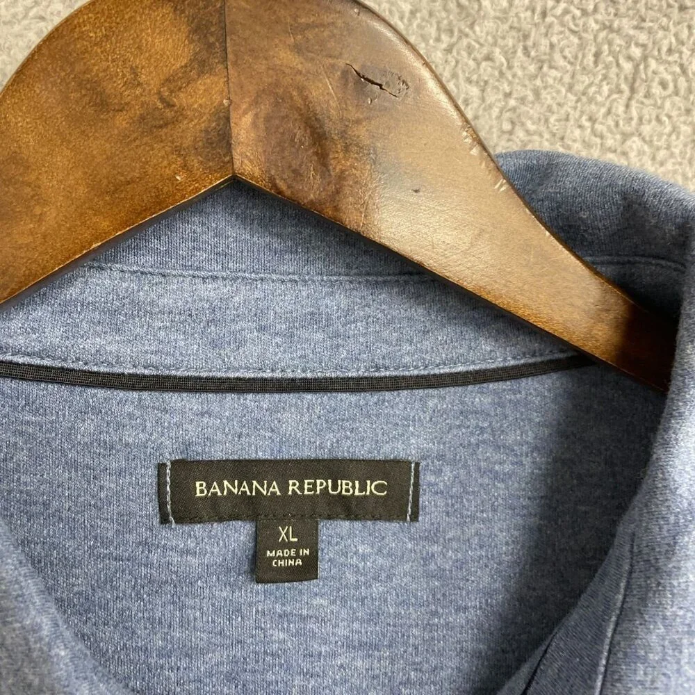 Banana Republic Men's XL Luxe Touch Performance Polo Shirt Blue N0720